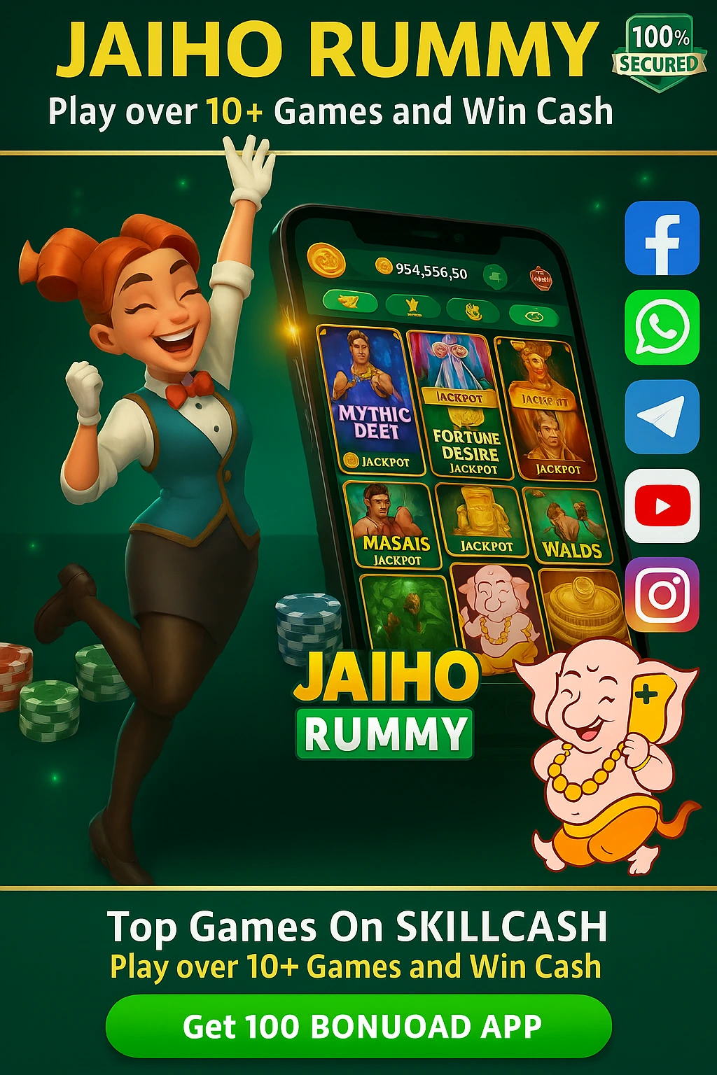 Jaiho Rummy lobby and Rummy tables screenshot